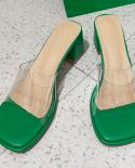 2022 New Sandals Open Toe High Heels Women Transparent Plexiglass Slippers Heel Transparent Sandals High Heel Sandals  W