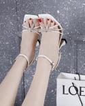 2022  And    Luxury Rhinestone Butterfly High Heels Square Head Wine Glass Heel Sandals  Womens Sandals