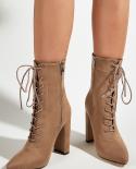 2022  And  Fashionable Strappy Suede Thick Highheeled Boots 3542 Yards  Womens Sandals