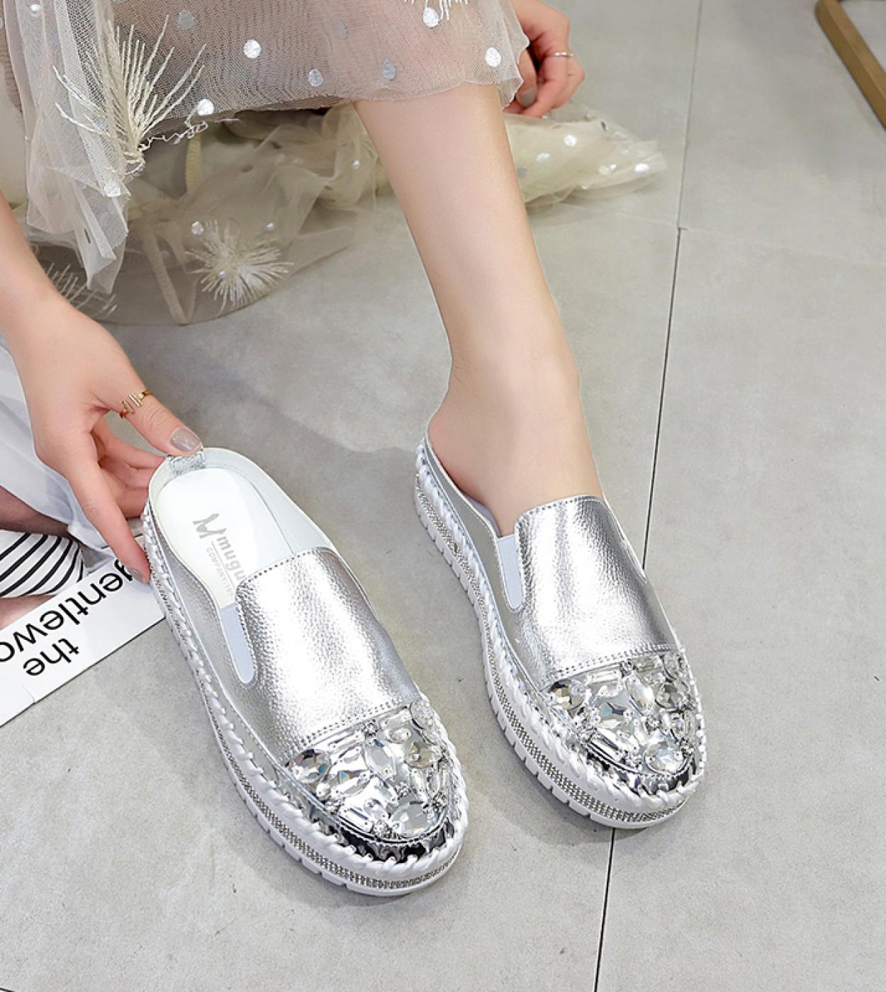 US 27.26 2022 Luxury Crystals Half Slides Women Bling Rubber