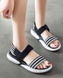 Fashionable Breathable Sandals Pink Elastic Belt Thick Bottom Sponge Cake Womens Shoes  New Fish Mouth Flat Shoes 35 40