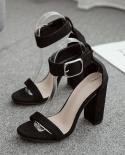 Women  Sandals High Heels Snakeskin Ladies Fashion Shoes Summer Pumps Buckle Strap Pu Square Toe Woman Stiletto