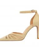 סנדלי נשים 2022 נעלי קיץ בגובה 95 סמ נעלי קיץ לאישה מחודדת משי סנדליות גלדיאטור לנשים גברת מסיבות