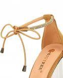 2023 סנדלי נשים חדשות קיץ נעלי קיץ סופר גבוהות נעלי קיץ לנשים rhinestone עקב שקוף של נעליים אבזם סטר