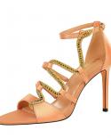 סנדלי נשים 2022 נעלי קיץ סופר גבוהות נעלי קיץ לאישה מועדון לילה קריסטל גלדיאטור סנדל עם עקבים דקים