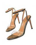 2022 Femme sandales été chaîne perle talons hauts chaussures de fête pour femmes plate-forme sandales Bcukle sangle Chaussure Fe