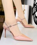 2022  Women Sandals Crystal High Heels Party Summer Shoes For Woman Pointed Toe Platform Sandals Women Pumps Chaussure F