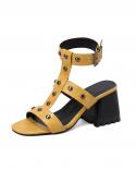 2022 nouveau en été sandales pour femme Rivet talons hauts dames chaussures en cuir Pu femmes sandales élégant Sandalias gratuit