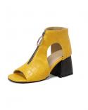 2023 جديد أزياء المرأة الصنادل اللمحة تو 75 سنتيمتر أحذية عالية الكعب للمرأة الكلاسيكية كعب مربع حذاء كاجوال زيبر كبير