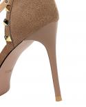 Retro Sandals Woman Summer 2022 Rivet High Heels Shoes For Women Dress Platform Sandals Bcukle Strap Big Size