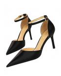  Womens Sandals Pointed Toe Elegant 8cm High Heels Summer Shoes For Women Shallow Thin Heel Platform Sandals Wedding Sh
