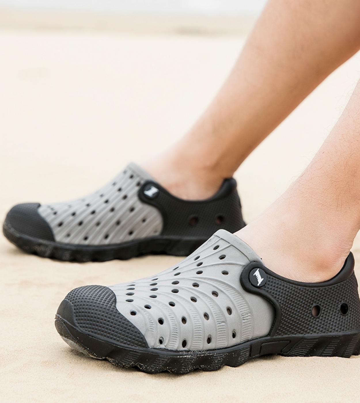 Sandalias de playa de goma para Hombre de verano, zuecos para Hombre, zapatos de jardín, zuecos para Hombre, zapatillas transpir