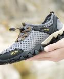 Summer Men Casual Sneakers Breathable Mesh Shoes Mens Non Slip Outdoor Hiking Shoes Mens Climbing Trekking Shoes Zapatos