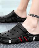 Sandálias Masculinas de Verão Antiderrapantes Resistentes ao Desgaste Tamancos Sapatos de Jardim Sapatos Furados Ao Ar Livre Bao
