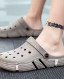 Summer Mens Sandals Anti Slip Wear Resistant Clogs Garden Shoes Hole Shoes Outdoor Baotou Slippers Beach Shoes Couple S