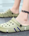 Summer Mens Sandals Anti Slip Wear Resistant Clogs Garden Shoes Hole Shoes Outdoor Baotou Slippers Beach Shoes Couple S