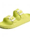Sandals For Men Slippers Double Buckle Slide Eva Sandals Beach Slippers Summer Casual Shoes Flats Uni Jelly Shoes  Mens