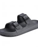 Sandals For Men Slippers Double Buckle Slide Eva Sandals Beach Slippers Summer Casual Shoes Flats Uni Jelly Shoes  Mens