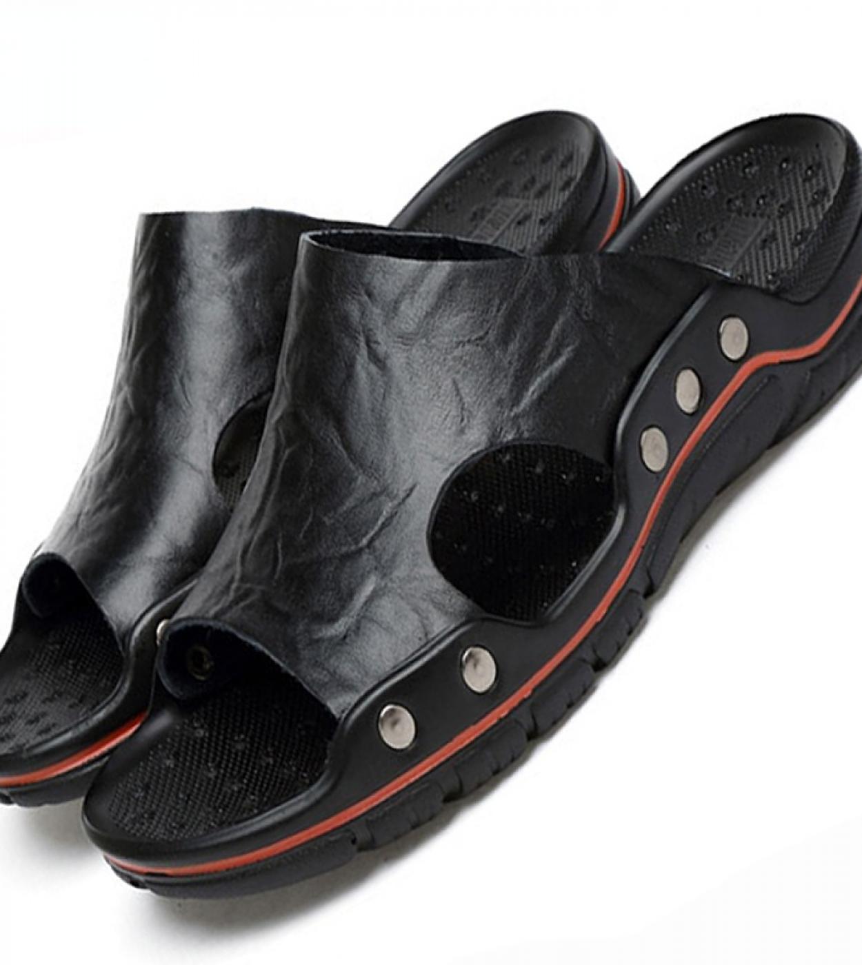 Sandalias de cuero para hombre, zapatillas clásicas de verano para hombre, sandalias originales suaves, zapatillas de cuero Real
