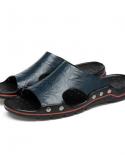 Sandalias de cuero para hombre, zapatillas clásicas de verano para hombre, sandalias originales suaves, zapatillas de cuero Real