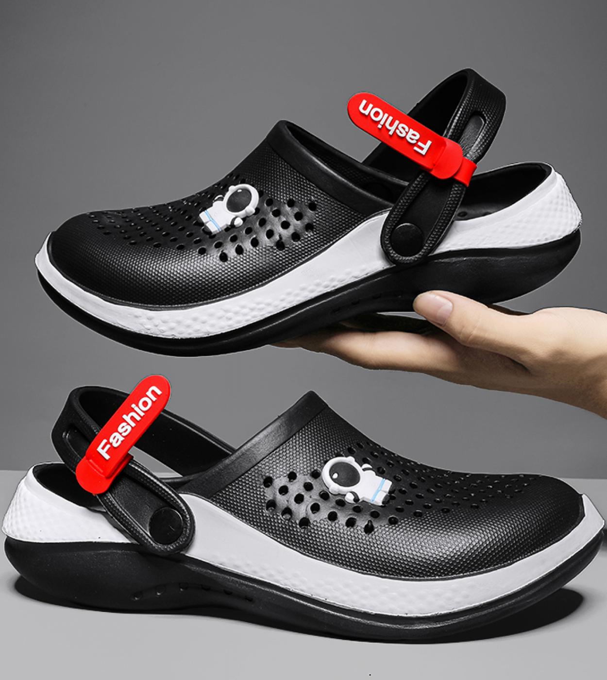 Sandals For Men Black White Breathable Home Slippers Outdoor Fashion Garden Shoes Clogs Couple Water Shoes Women Sandals