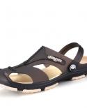 2023 Summer Mens Slippers Slipon Garden Shoes Breathable Man Sandals Plus Size Male Beach Shoes Flip Flops Quick Dry  M