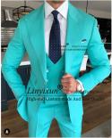Fashion Mens Suits Wedding Groom Tuxedo Slim Fit Formal Business Blazer Handsome 3 Piece Set Jacket Vest Pants Costume H