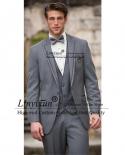 Classic Grey Wedding Men ​suits Groom Tuxedo Slim Fit Banquet Terno 3 Piece Jacket Vest Pant Set Party Prom Blazer Cos