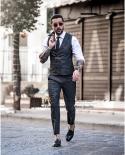 Classic Black Mens Suits Professional Business Blazer Slim Fit Wedding Groom Tuxedo 3 Pieces Jacket Vest Pants Set Costu