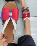 Pantofole da donna estive Sandali casual con nodo a farfalla carino Ciabatte da donna Zapatillas Mujer Appartamenti Slipon Scarp