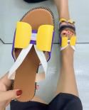 Zapatillas de verano para Mujer, lindas sandalias informales con nudo de mariposa, Zapatillas deslizantes para Mujer, zapatos pl
