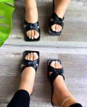 Sandali estivi da donna con fiocco Scarpe pantofola Infradito da esterno per interni Sandali estivi Scarpe da spiaggia Scarpe da