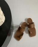 Sandalias planas De Color liso para mujer, zapatillas informales con punta abierta a la moda para exteriores, Zapatos De playa i