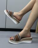 2023 New Shoes For Women Summer Roman Womens Slippers Wedge Woven Casual Comfortable Beach Comfortable Slippers Female