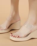 Summer Wedge Fashion Simple Slip On Feminine High Heel Sandals Zapatos Mujer Primavera Verano 2023  Slippers Women