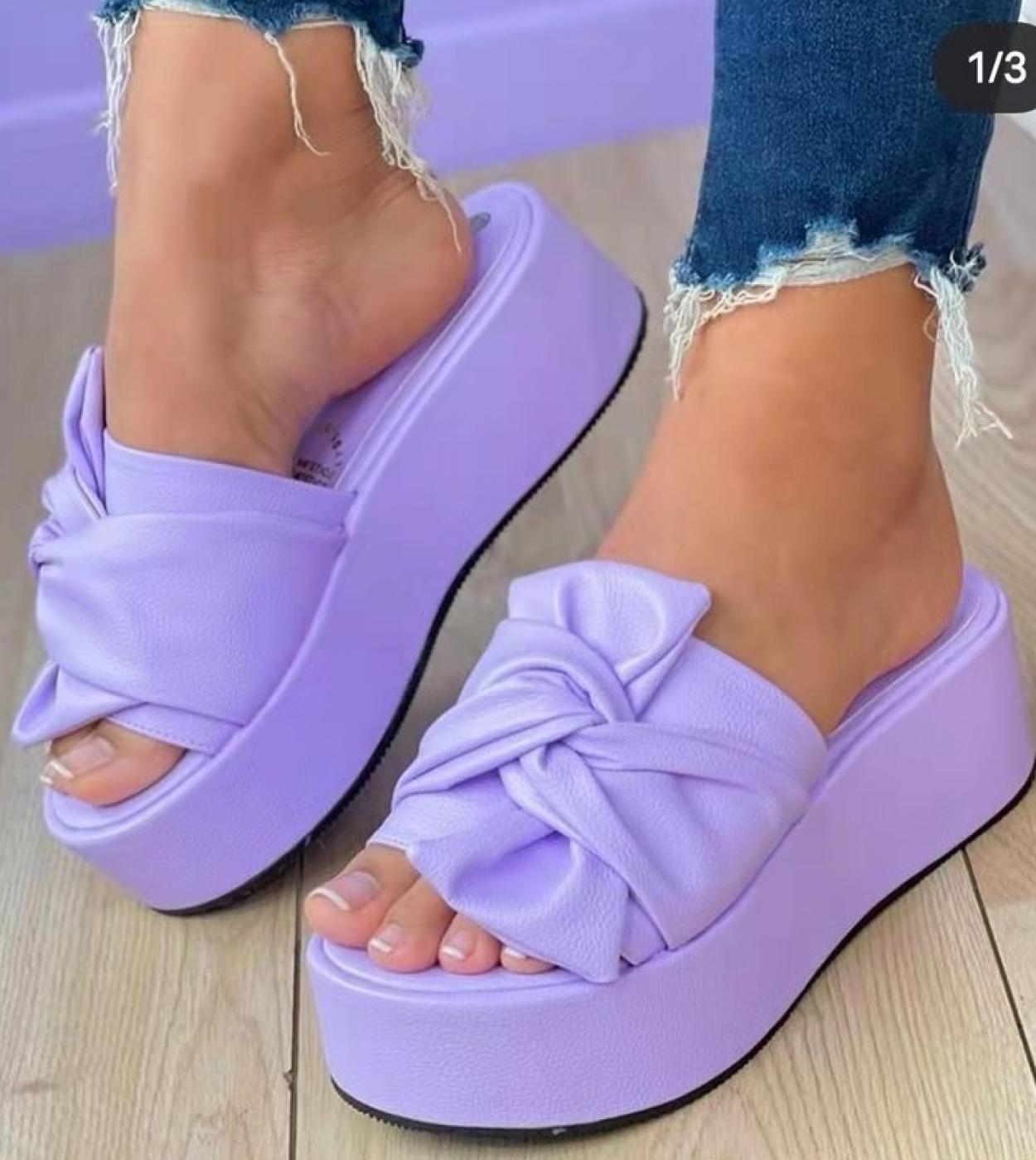 2022 Summer Platform Sandals For Women Fashion Casual Hemp Wedges Slippers Thick Sole Open Toe Outdoor Beach Woman Walki