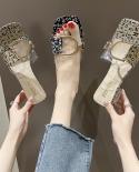 כפכפי קריסטל שקופים נעלי נשים נעלי עקב אמצעים נוחות קיץ חדש נעלי נשים אישה אופנה אותיות מגניבות sli