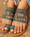 Women Shoe Summer Greek Style Boho Folk Custom Artisanal  Ladies Flat Slippers Casual Breathable Comfortable Beach Women