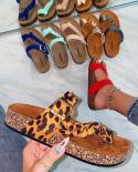 Women Sandals Flats Fashion Plait Leopard Summer Shoes Women Slippers Wearresistant Beach Ladies Sandals Female Shoes Si