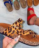 Women Sandals Flats Fashion Plait Leopard Summer Shoes Women Slippers Wearresistant Beach Ladies Sandals Female Shoes Si