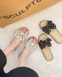 2022 Girls Summer Beach Slippers Princess Toddlers Dots Bow Open Toe Slide Slippers Nonslip Cross Slippers With Bowknot 