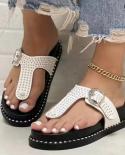 Summer Beach Platform Ladies Sandals For Fashion Retro Casual Women Flat Platform Slippers Midheel Shoe Rivets Shoes Fli