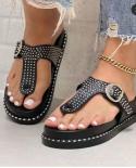 Summer Beach Platform Ladies Sandals For Fashion Retro Casual Women Flat Platform Slippers Midheel Shoe Rivets Shoes Fli