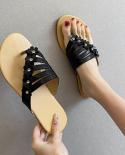 2022 New Summer Sandals Fashion Flower Sandals Open Toe Flip Flops Women Solid Color  Lazy Slides Flat Casual Shoes Wome