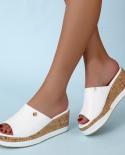Wedge Slippers Women Shoes 2022 Summer Peep Toe Sandals Fashion Platform Slippers Outdoor Casual Flip Flops Sandalias De