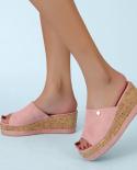 Wedge Slippers Women Shoes 2022 Summer Peep Toe Sandals Fashion Platform Slippers Outdoor Casual Flip Flops Sandalias De