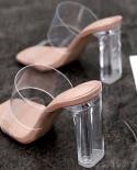 Summer Women Pumps Sandals Pvc Jelly Slippers Open Toe High Heels Women Transparent Perspex Slippers Shoes Heel Clear Sa
