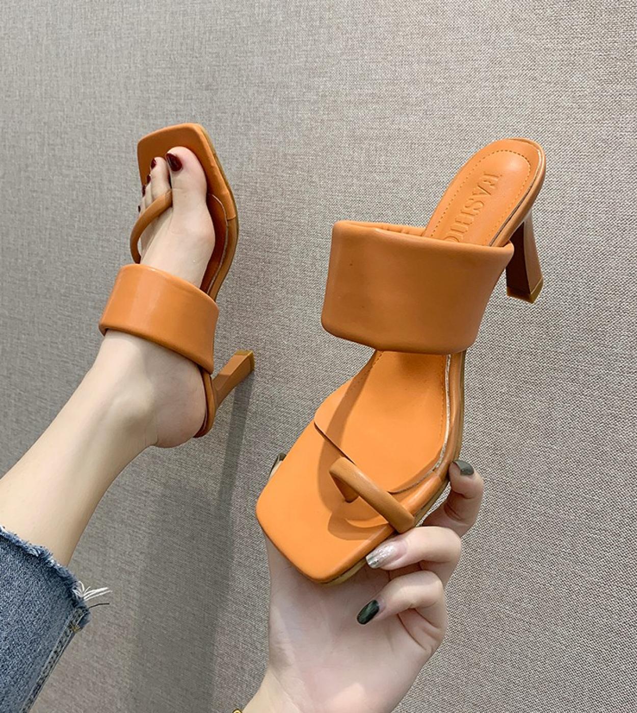 8cm New  Women Slipper 2022 Summer High Quality High Quality Elegant Dress Shoes Slides Ladies Outdoor Sandal Shoes 2022
