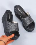 2022 Women Sandals Platform Sandals Shoes Women Summer Sandals Slipper Indoor Outdoor Beach Shoes Female Bow Bling Slipp