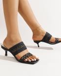 Womens Shoes Summer Braided High Heels Slippers Sandals 2022 New  High Heels Stilettos Cutout Party Sandals Zapatos  Mu